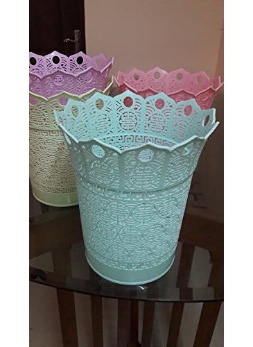 Homies HOMIES Plastic Multipurpose Crown Shape Tapered Floral Square Storage Box Blue 25x30 cm  - Image 3