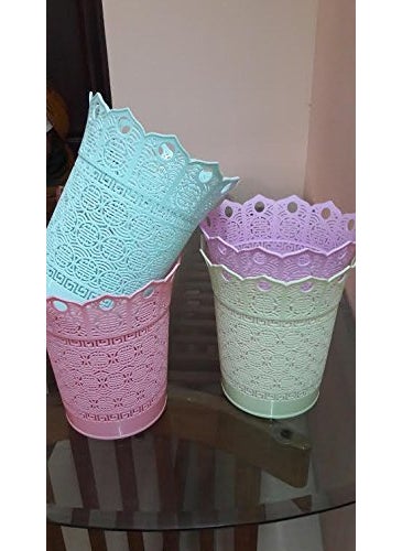 Homies HOMIES Plastic Multipurpose Crown Shape Tapered Floral Square Storage Box Blue 25x30 cm  - Image 5