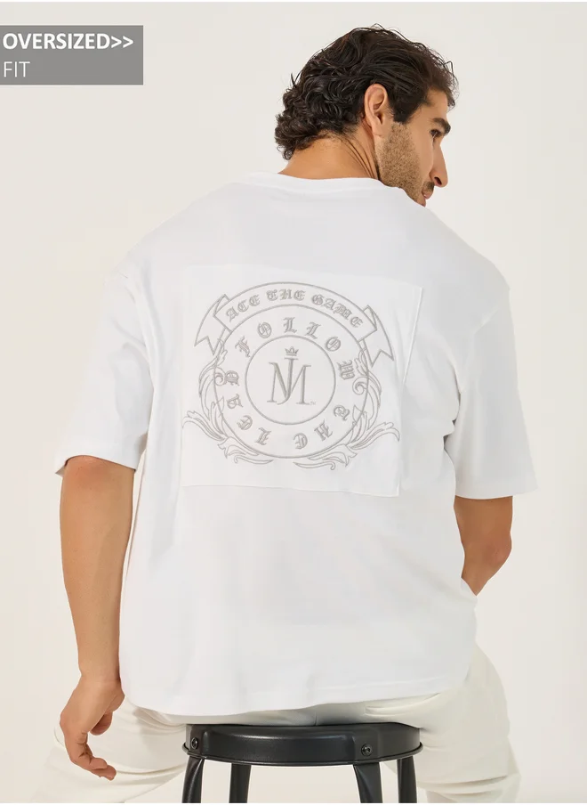 Styli Graphic Print Round Neck Oversized T-Shirt