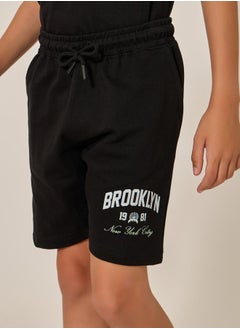 Styli Slogan Print Round Neck T-Shirt and Shorts Set  - Image 4