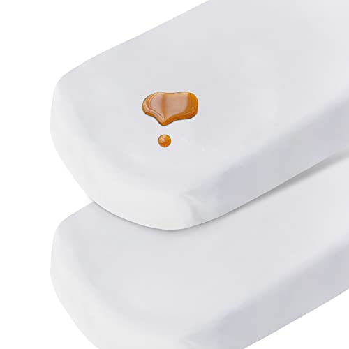 Coldwind Bassinet Sheets Waterproof 2 Pack Bassinet Mattress Protector Cotton Fitted Cradle Sheets Set for Oval Rectangle Hourglass Mattres, Soft Breathable Mattress Pad Cover Baby Girl Boy, White - Image 1