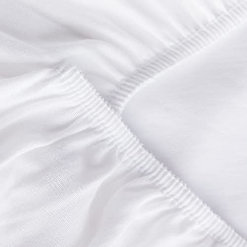 Coldwind Bassinet Sheets Waterproof 2 Pack Bassinet Mattress Protector Cotton Fitted Cradle Sheets Set for Oval Rectangle Hourglass Mattres, Soft Breathable Mattress Pad Cover Baby Girl Boy, White - Image 4