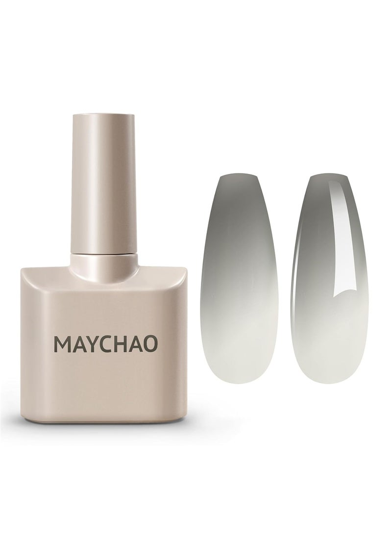 MAYCHAO MAYCHAO 15ML Color Changing Gel Nail Polish 1Pc Black-Light Grey Tepaerature Change Gel Polish Soak Off Nail Polish Nail Art Manicure Salon DIY Gifts at Home, 0.5 OZ 