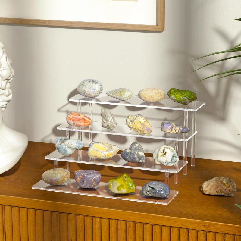 Dooiclear 4 Tier Acrylic Display Risers, Clear Perfume Organizer Stand, Large Cupcake Stand Holder, Dessert Display for Party, Display Shelf for Figure and Collection, Riser Stand for Decoration and Organizer - Image 5