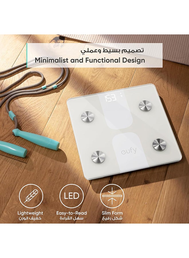 eufy Smart Scale C1 with Bluetooth, Body Fat Scale, Wireless Digital Bathroom Scale, 15 Measurements, Weight/Body Fat/BMI, Fitness Body Composition Analysis,White, lbs/kg - Image 3
