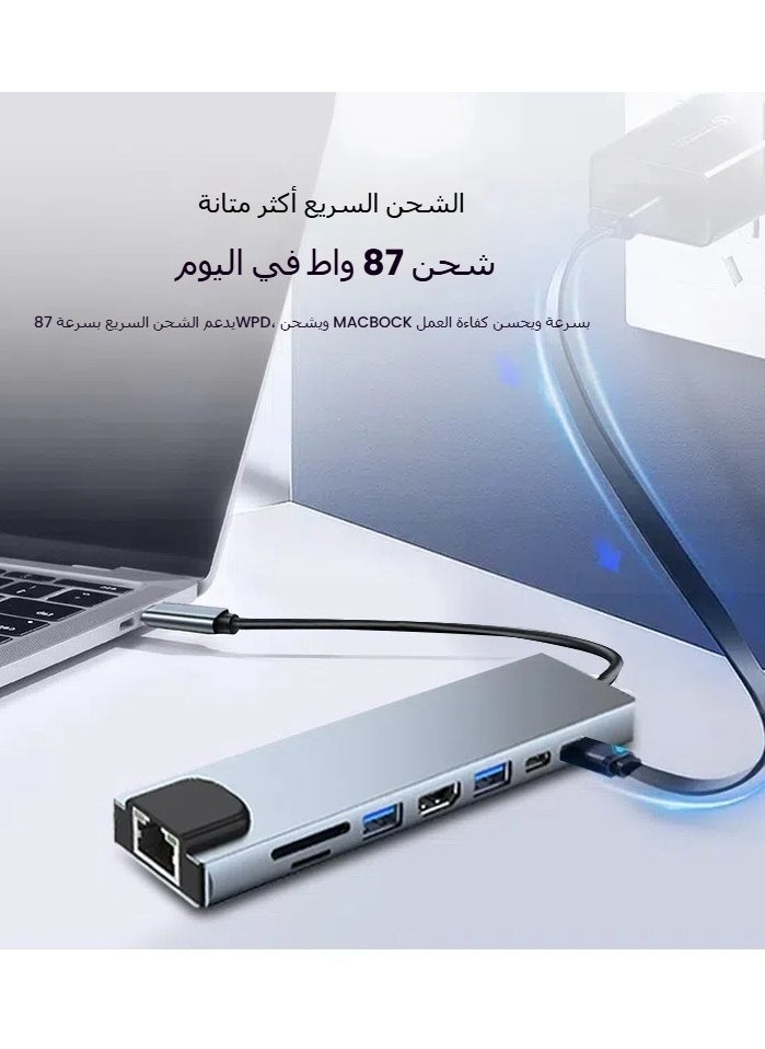General USB C HUB HDMI Adapter, Type C Ethernet Card Reader, 8 in 1 Hub with 4K HDMI Port, 2*USB 3.0 Ports, 2*USB C Ports, Ethernet Port, SD/TF Card Slots, Compatible with MacBook, Chromebook  - Image 5