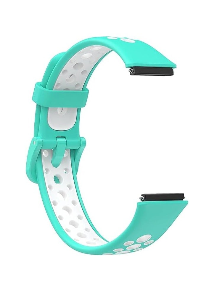 ELMO3EZZ Bracelet Compatible with Huawei Band 7 Silicone Replacement Bands Sports Band for Huawei Band 7 (Cyan&White) - Image 5