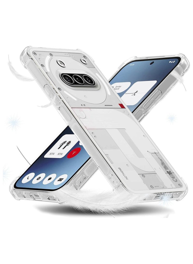 جراب لهاتف Nothing Phone 3a، جراب شفاف مع حماية للكاميرا، جراب شفاف معزز بزاوية ممتص للصدمات، جراب TPU ناعم مقاوم للصدمات لهاتف Nothing Phone 3a - Image 1
