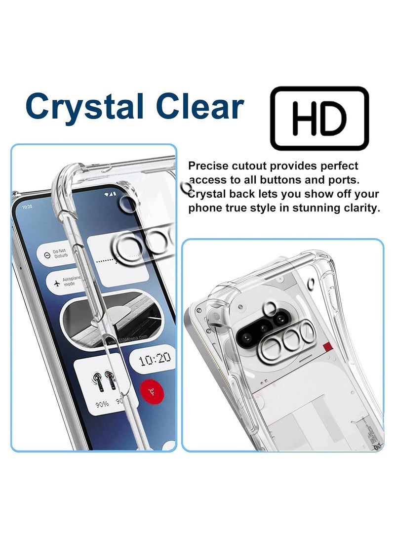 جراب لهاتف Nothing Phone 3a، جراب شفاف مع حماية للكاميرا، جراب شفاف معزز بزاوية ممتص للصدمات، جراب TPU ناعم مقاوم للصدمات لهاتف Nothing Phone 3a - Image 4