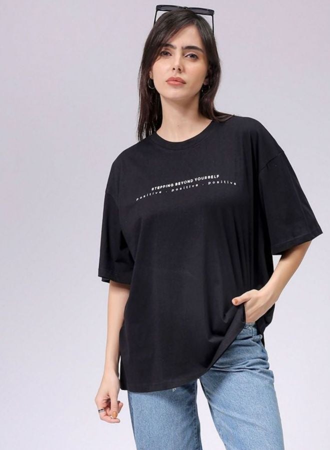 Freehand Women Regular Fit Typography Printed Crew Neck Short Sleeve T-Shirt - Image 1