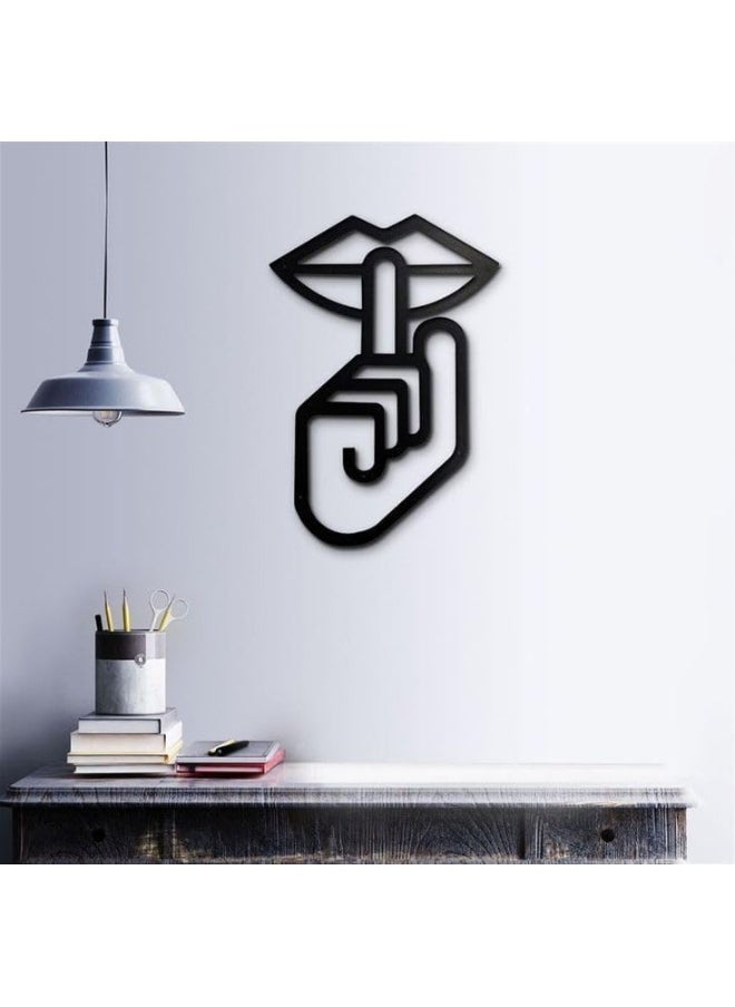 Horoof Home Horoof Home® Modern Black Acrylic 'Shhh' Wall Art  - Image 2