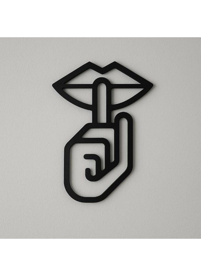 Horoof Home Horoof Home® Modern Black Acrylic 'Shhh' Wall Art  - Image 1