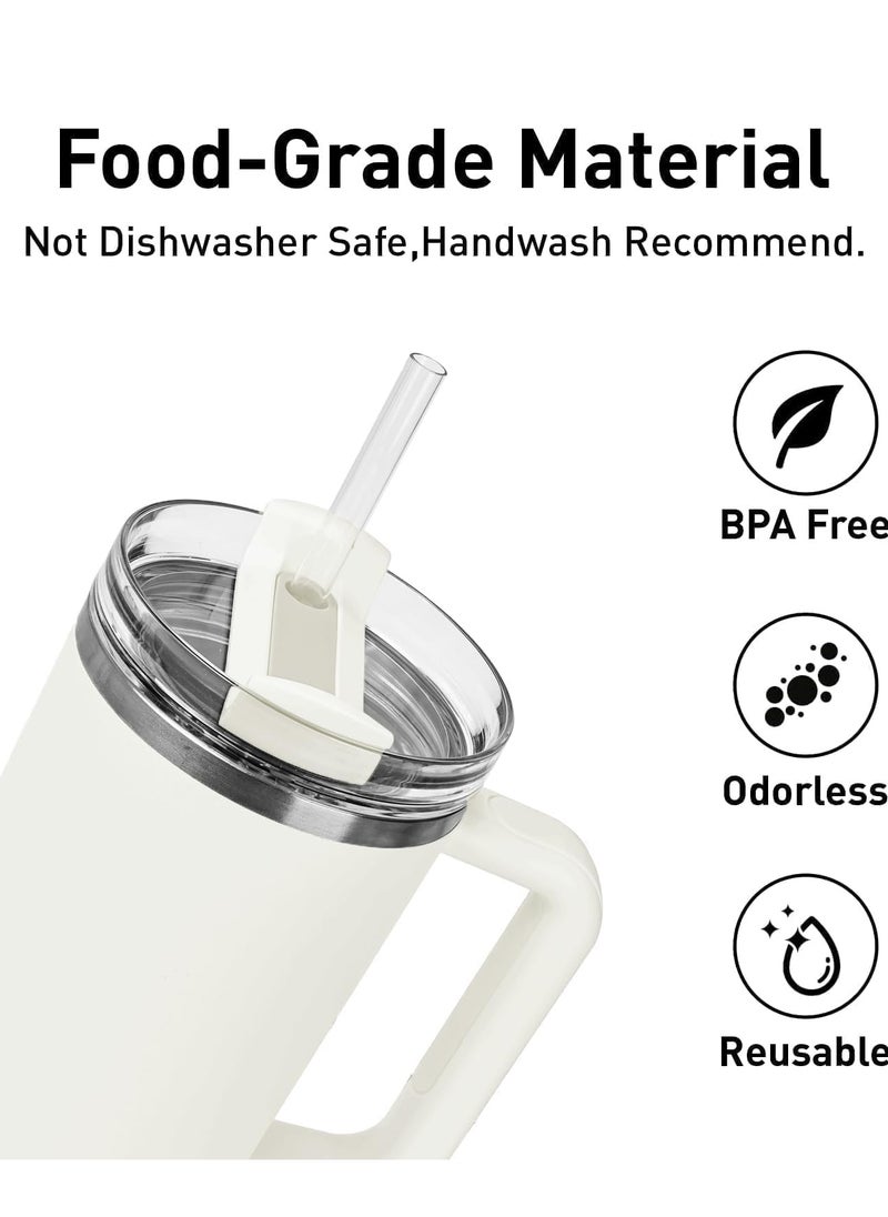 Beauenty - for Stanley Cup Accessories, Compatible with Stanley Cup 40 oz, Reusable Straws, Include 1 Pack 12.2 Replacement Straw, and 1 Pack 13 Straw Cleaning Brush - Image 1