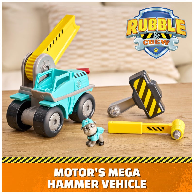 Rubble & Crew Motor Mega Hammer Vehicle, 10-Inch Construction Truck with Motor Action Figure, PAW Patrol Kids Toys for Boys & Girls Ages 3 and Up - Image 2