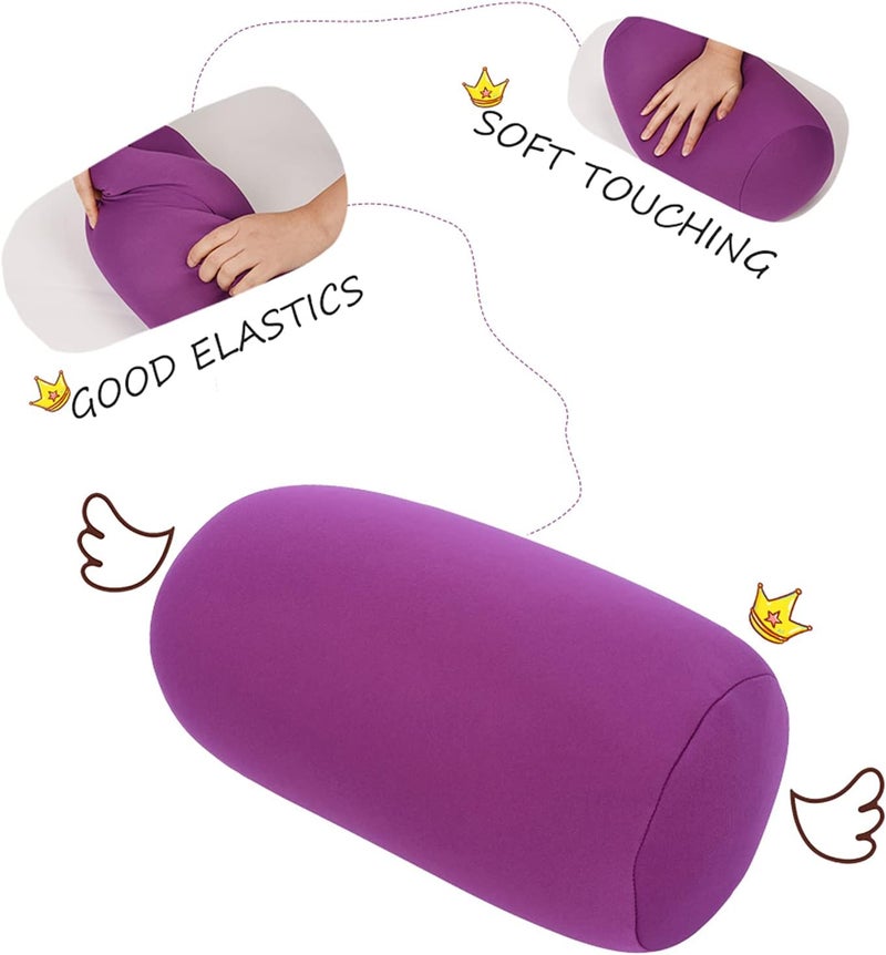 Roll Pillow, Micro Microbead Back Cushion, Bright Color Roll Throw Pillow, Travel Home Sleep Neck Support Pillow, Nice Seat, Sofa, Bed Decoration (#3) - Image 3