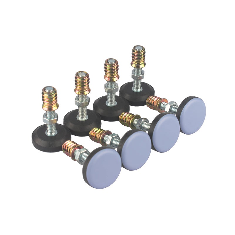 CSFMC Furniture Leveler PTFE(Teflon) Bottom(28mm Base),Threaded Shank(1/4-20) Adjust Pads,Table/Chair/Cabinet/Sofa Medium Adjustable Legs Leveling,Nuts Installation and Floor Protection(8 Pack) - Image 1