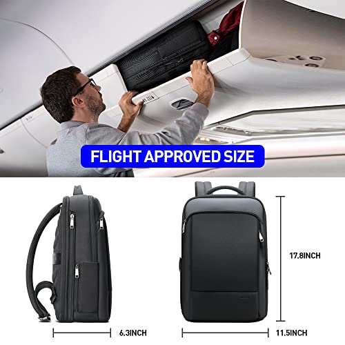 BOPai Expandable Travel Professional Men Business Laptop Backpack 15.6 inch Work Smart Rucksack Anti Theft Large Multi-Function Computer Office Black with Waterproof USB Charging Water Bottle Holder - Image 2