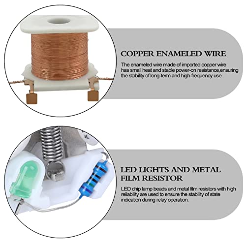 VAMRONE Electromagnetic Power Relay, 8-Pin 10 AMP 24V DC Relay Coil with Socket Base, LED Indicator, DPDT 2NO 2NC - MY5NJ 2PCS [Applicable for DIN Rail System] - Image 4
