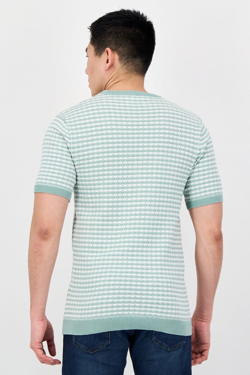 Threadbare Men Crew Neck Short Sleeve Textured T-Shirt, Multicolor - Image 3
