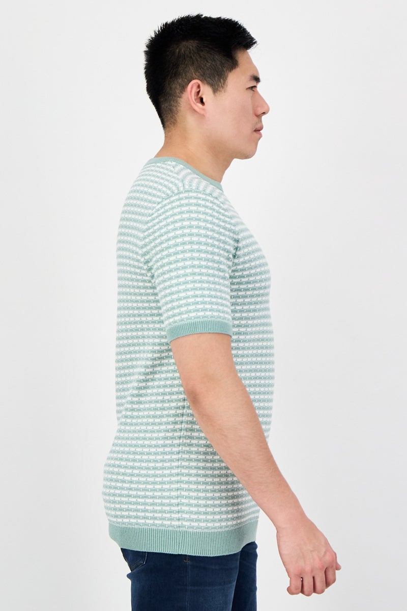 Threadbare Men Crew Neck Short Sleeve Textured T-Shirt, Multicolor - Image 2