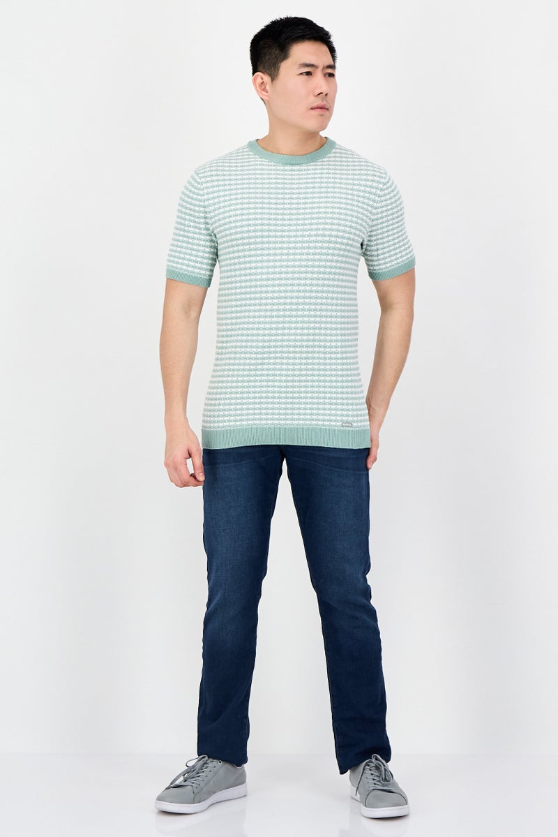 Threadbare Men Crew Neck Short Sleeve Textured T-Shirt, Multicolor - Image 4