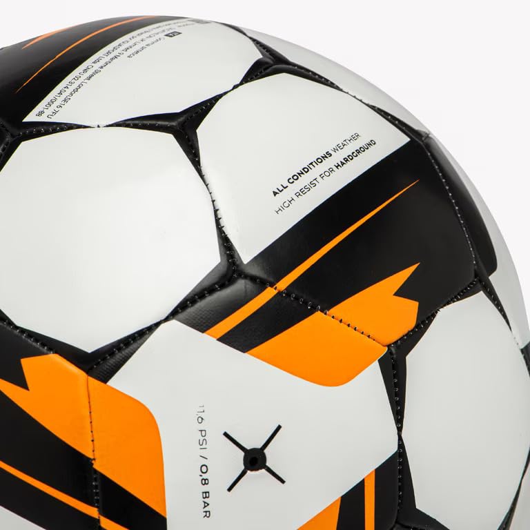 Kipsta Football Resist Size 5 Machine Stitched, Rubber Coating Suitable For All Surface Soft & Wet Ground, Hard Ground With Grass & Artifical Turf, International Match Ball,White - Image 4