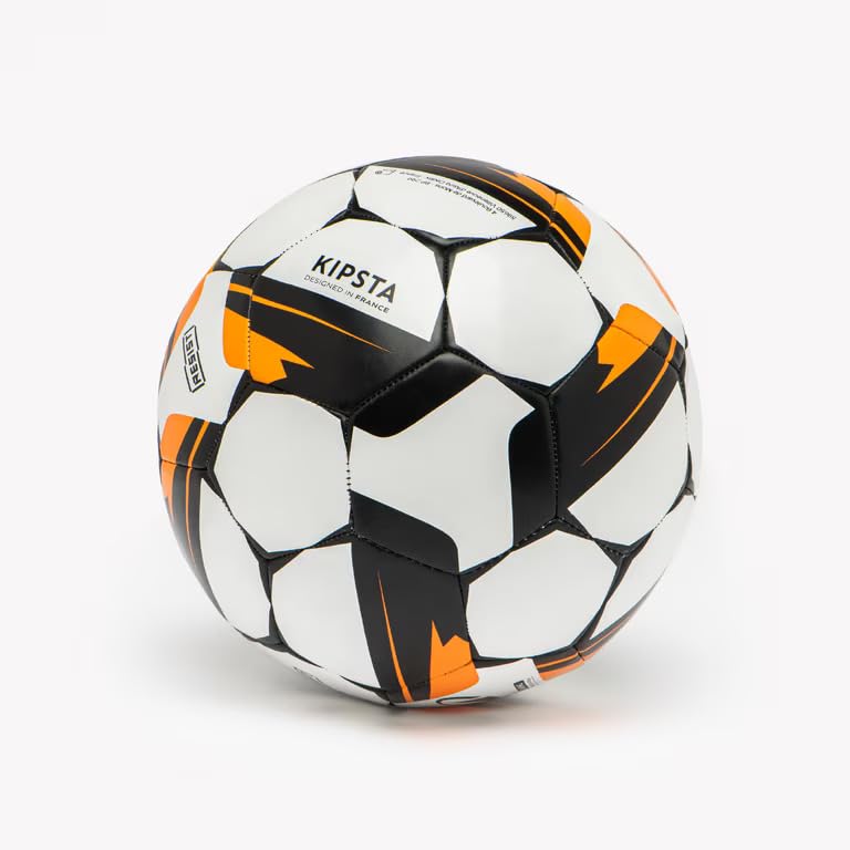 Kipsta Football Resist Size 5 Machine Stitched, Rubber Coating Suitable For All Surface Soft & Wet Ground, Hard Ground With Grass & Artifical Turf, International Match Ball,White - Image 2