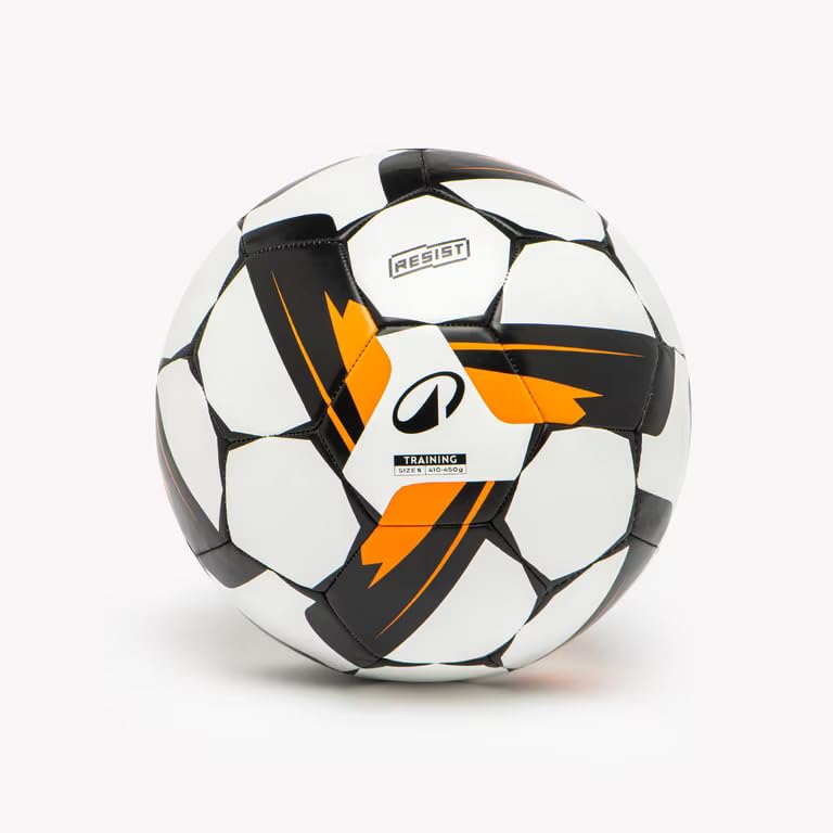 Kipsta Football Resist Size 5 Machine Stitched, Rubber Coating Suitable For All Surface Soft & Wet Ground, Hard Ground With Grass & Artifical Turf, International Match Ball,White - Image 1