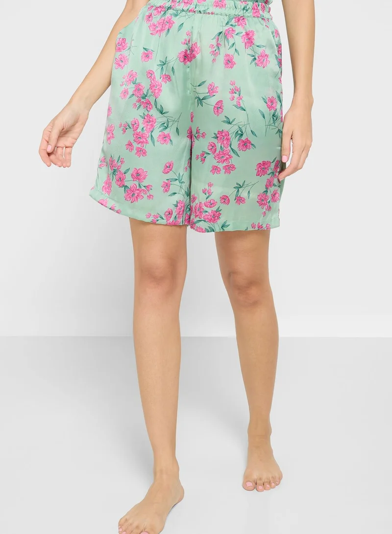 ELLA 4Pc Pyjama Set Cami Top With Night Robe, Short & Pant