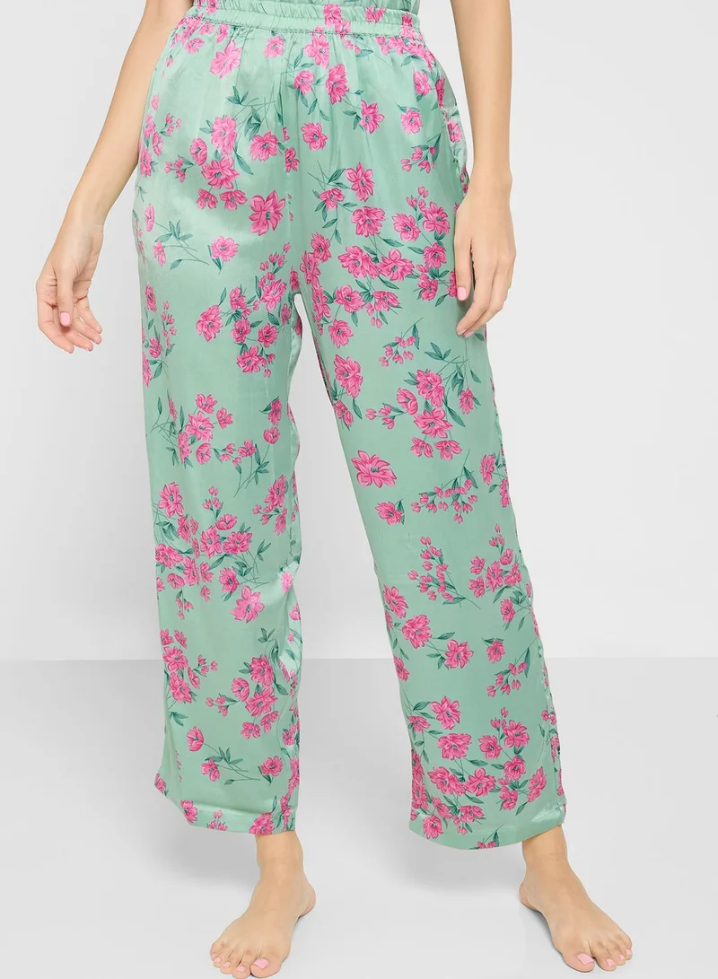 ELLA 4Pc Pyjama Set Cami Top With Night Robe, Short & Pant