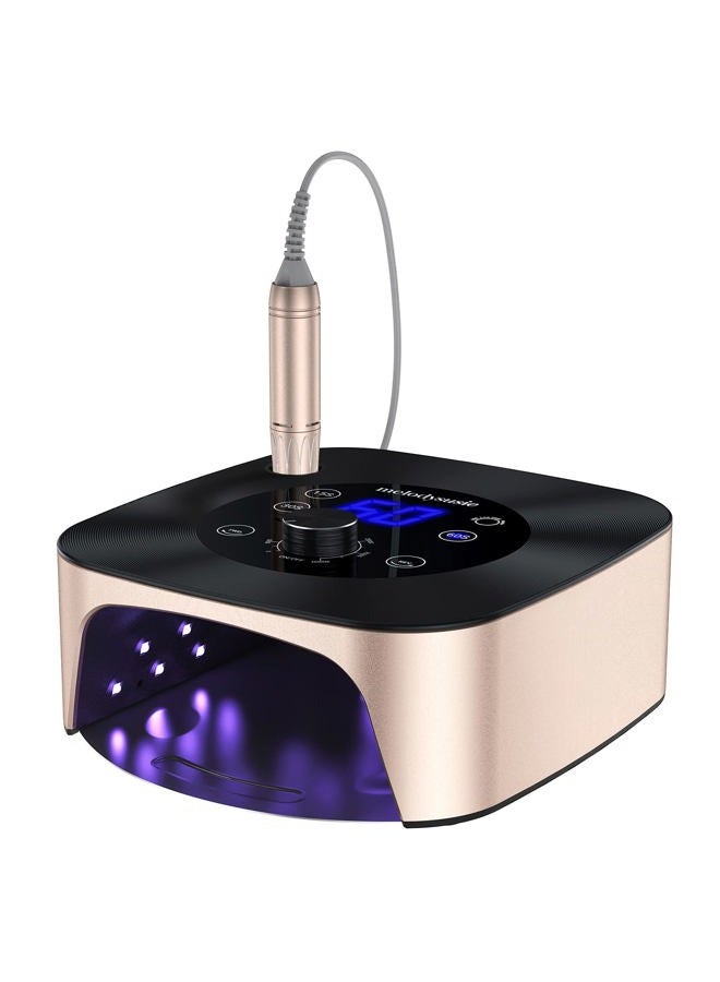 MelodySusie Professional 2 in 1 Nail Drill with Nail Lamp, XC320C, 30000 RPM Nail Drill, Nail Dryer with 4 Timer Setting Sensor for Acrylic Gel Poly Nails Removing and Curing, Salon Home Use - Image 1