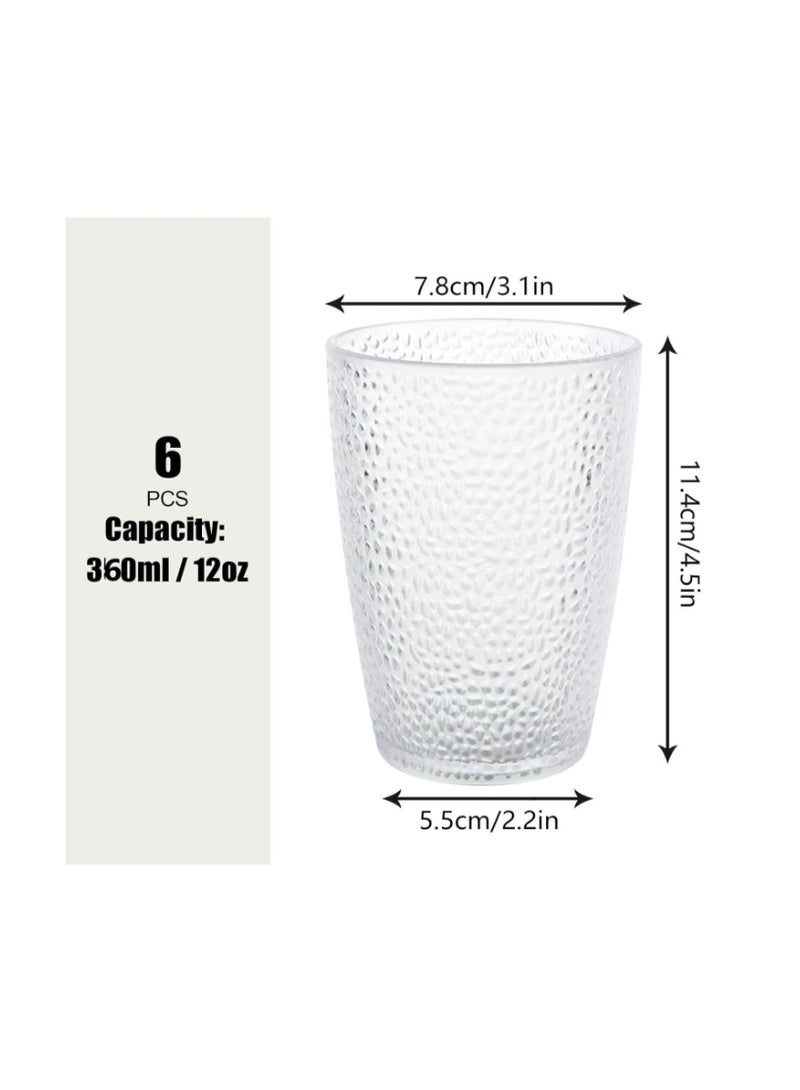 KASTWAVE 6 Pcs Shatterproof Tumbler Cups, 360ml/12oz Unbreakable Plastic Drinking Glasses, BPA-Free Stackable Reusable Cups for Juice, Water, Outdoor Picnic, Camping & Party Use - Image 3