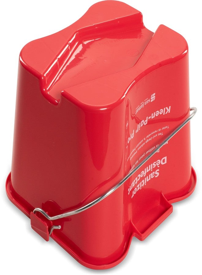 San Jamar Kleen-Pail Pro Sanitizer Pail Cleaning Bucket with Bail Handle for Cleaning, Kitchens, Restaurants, and Janitorial Use, Plastic, 3 Quarts, Red, (Pack of 12)