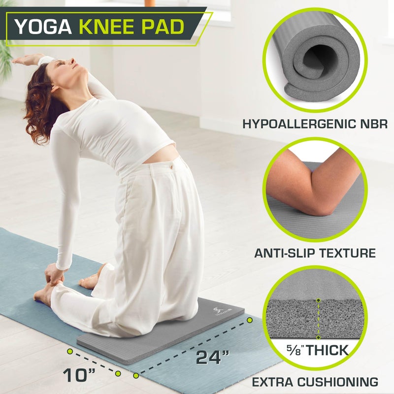Prosource Fit ProsourceFit Extra Thick Yoga Knee Pad and Elbow Cushion 15mm (5/8â€) Fits Standard Mats for Pain Free Joints in Yoga, Pilates, Floor Workouts - Image 2