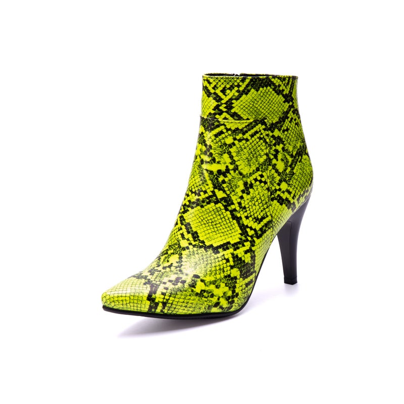 Fashion High Heel Pointed Winter 32-54 Super Plus Size Snake Pattern Low Boots - Image 4