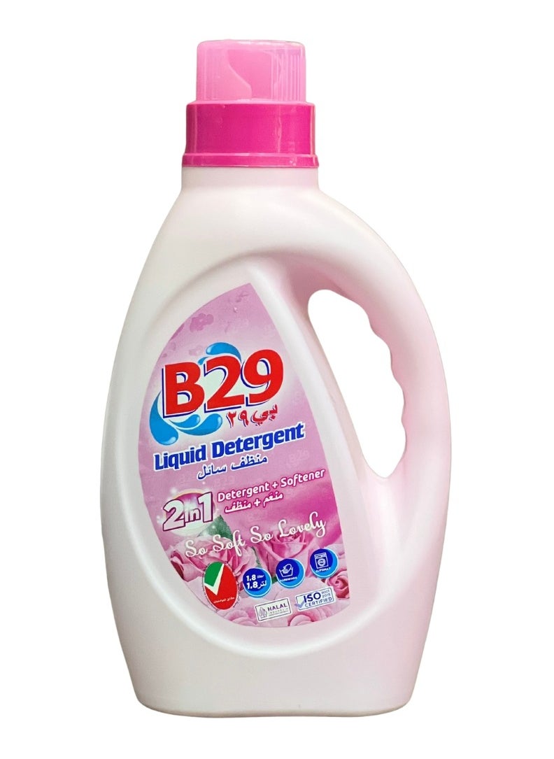 B29 Liquid Detergent - B29 Liquid Detergent 1.8 Ltr Pink – Tough Stain Remover with Color Care & Long-lasting Freshness - Image 1
