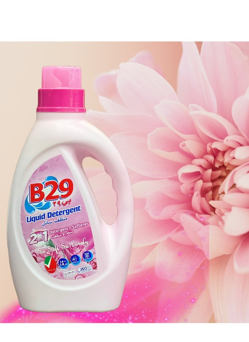B29 Liquid Detergent - B29 Liquid Detergent 1.8 Ltr Pink – Tough Stain Remover with Color Care & Long-lasting Freshness - Image 1