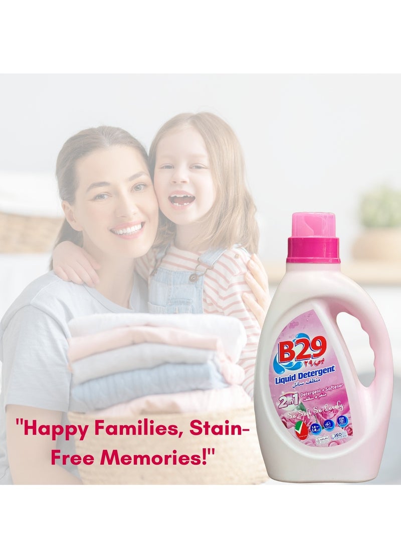 B29 Liquid Detergent - B29 Liquid Detergent 1.8 Ltr Pink – Tough Stain Remover with Color Care & Long-lasting Freshness - Image 1