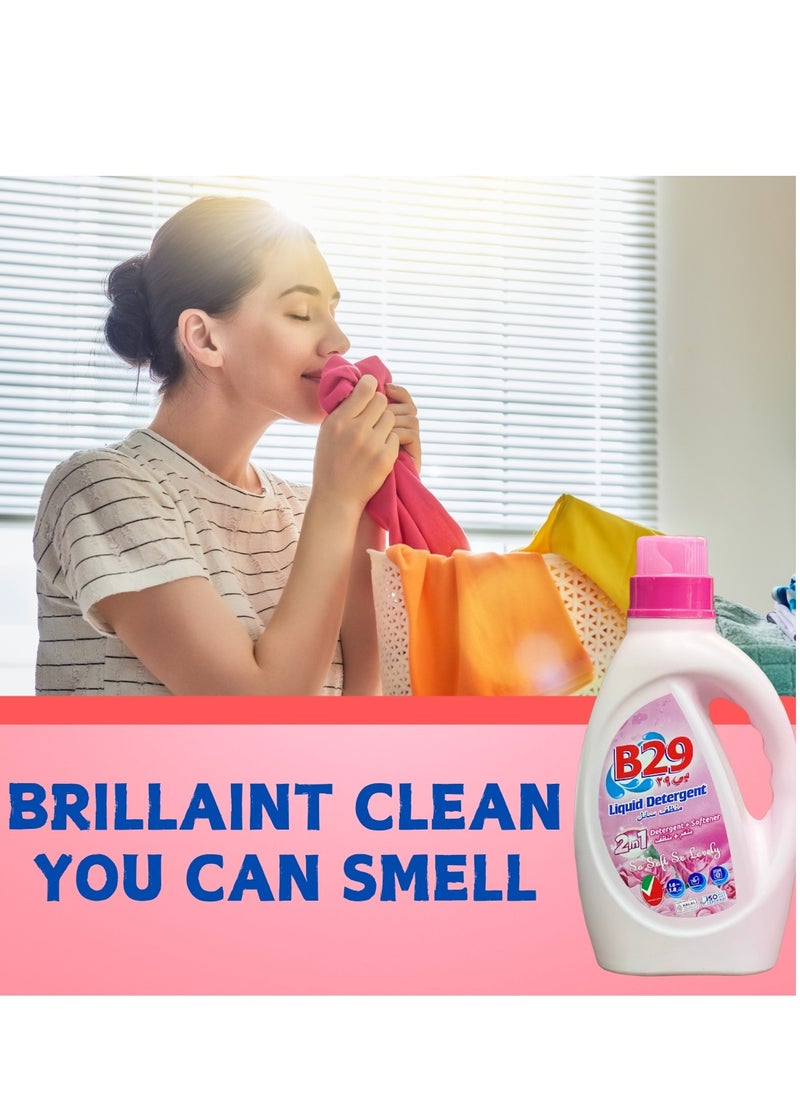 B29 Liquid Detergent - B29 Liquid Detergent 1.8 Ltr Pink – Tough Stain Remover with Color Care & Long-lasting Freshness - Image 1