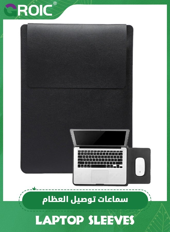 GROIC 13.3-14" Black Laptop Sleeve, Padded Laptop Case, Thin Portable Versatile Laptop Case Bag Compatible with Laptop 2022 Pro 14 inch/2015 Pro 13.3 inch/2015 Air 13.3 inch  - Image 1