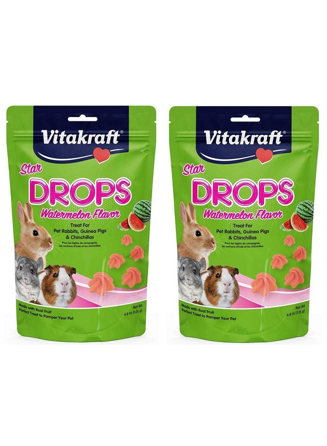 فيتاكرافت عبوة من قطعتين من حلوى Star Drops من Vitakraft، 4.4 أونصة لكل منهما، بنكهة البطيخ، للأرانب الأليفة وخنازير غينيا والشنشيلة - Image 1