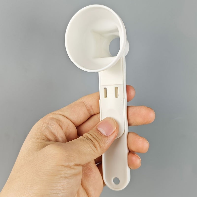 Black Anti-Spill Sliding Lever Spoon for Protein Powder Coffee Kitchen Food Transfer - Image 1