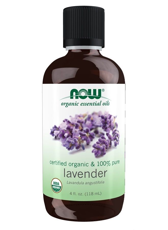 now Essential Oils, Organic Lavender Oil, Soothing Aromatherapy Scent, Steam Distilled, 100% Pure, Vegan, Child Resistant Cap, 4-Ounce  - Image 1