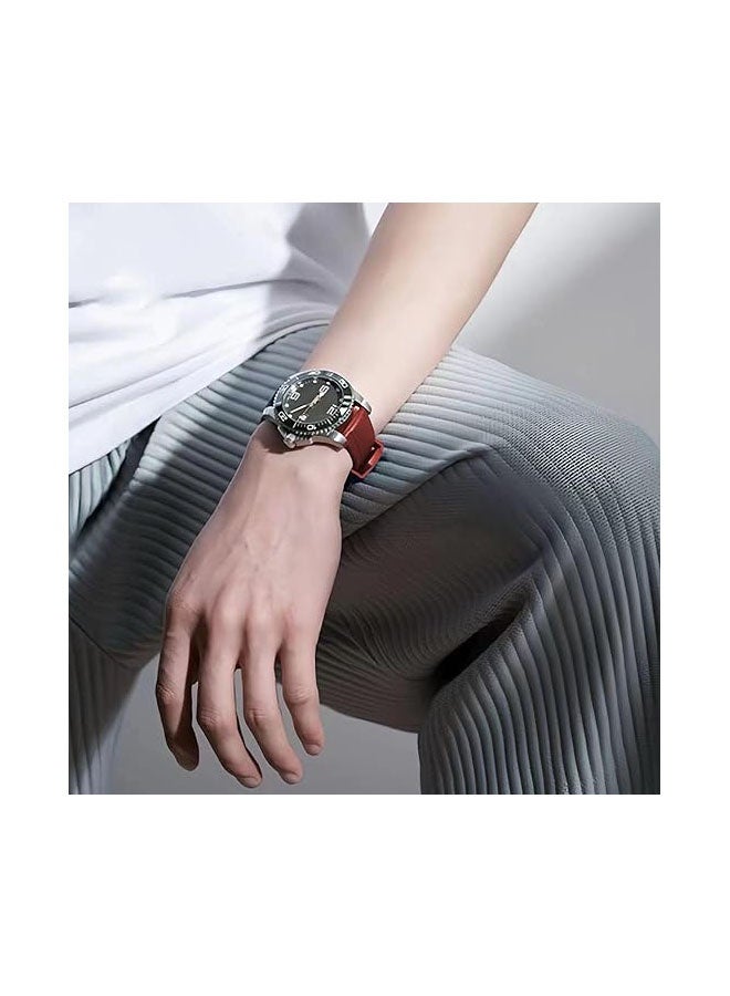 Quick Release Soft Silicone Watch Strap，Rubber Watch Bands Universal Replacement Band Strap for Men Women Red 20mm - Image 3