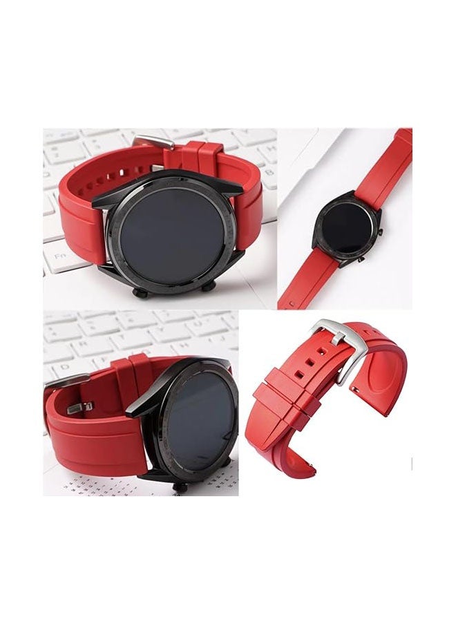Quick Release Soft Silicone Watch Strap，Rubber Watch Bands Universal Replacement Band Strap for Men Women Red 20mm - Image 4