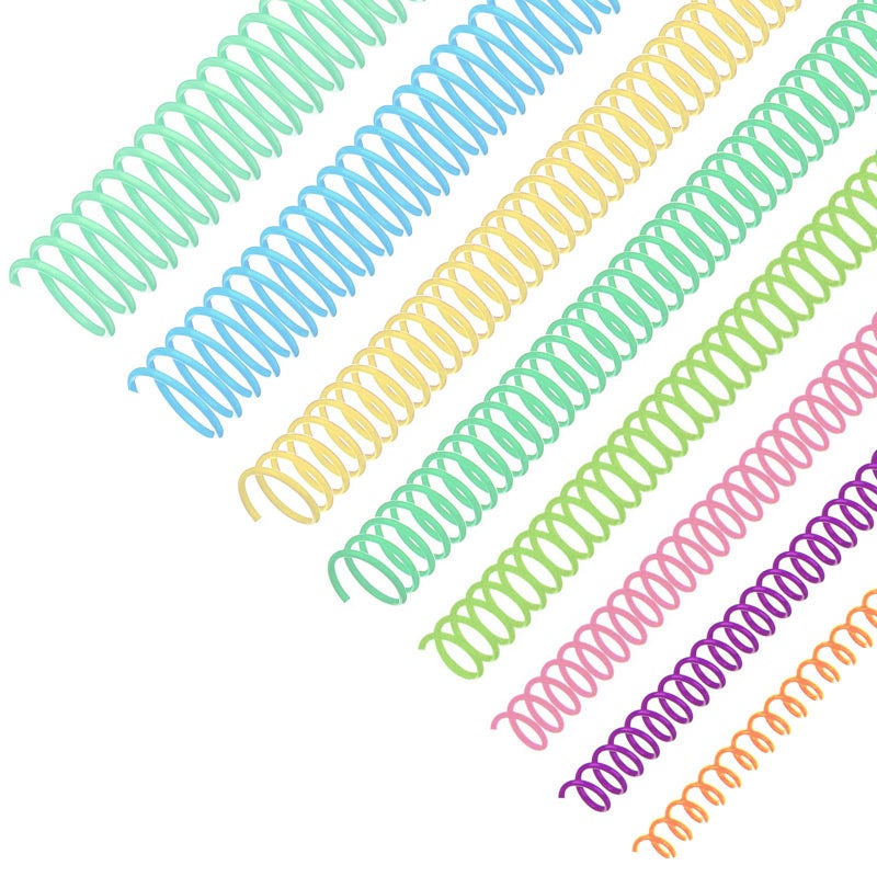 SIMPLIPLEX 120 Pack Plastic Spiral Binding Coils Binder Binding Spirals Rings Multi Size Spiral Binding Wire Combs Spines Coils, 4:1 Pitch, 1/4 5/16 3/8 1/2 9/16 5/8 3/4 7/8 Inch (Colorful) - Image 1