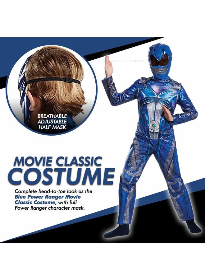 Disguise Blue Power Rangers Costume for Kids. Official Licensed Blue Ranger Classic Movie Power Ranger Suit with Mask for Boys & Girls - Image 3