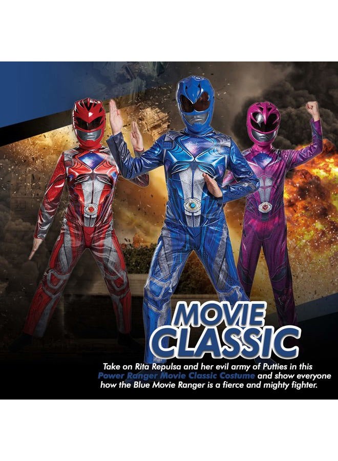 Disguise Blue Power Rangers Costume for Kids. Official Licensed Blue Ranger Classic Movie Power Ranger Suit with Mask for Boys & Girls - Image 5
