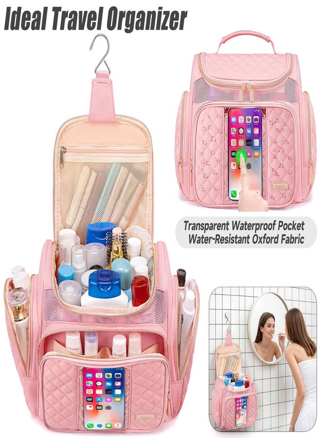 Tealari Large Toiletry Bag for Women Men,Bathroom Bag,Water Resistant Shower Bag,Makeup Bag,Portable Shower Caddy for College Dorm,Hanging Travel Toiletry Bag with Transparent Waterproof Phone Pocket - Image 2