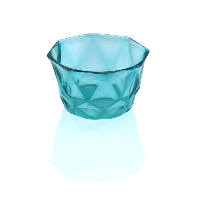 HAPPI Unbreakable Plastic Transparent Ice Cream Cup Ice Cream Bowl Dessert Bowl Diamond Shape Pudding Cup Bowls 350 ml Pack of 6 Blue - Image 4